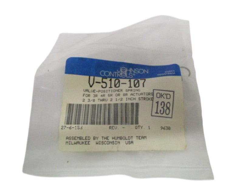 JOHNSON CONTROLS V-510-107 VALVE-POSITIONER SPRING NSMP