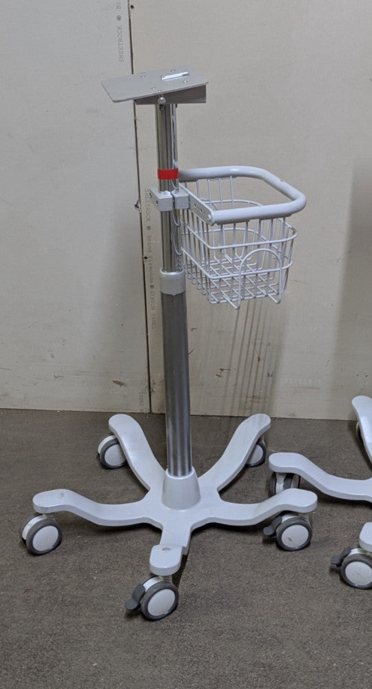 Unbranded Fixed Height Medical Roll Stand With Basket 38in H 24in Base