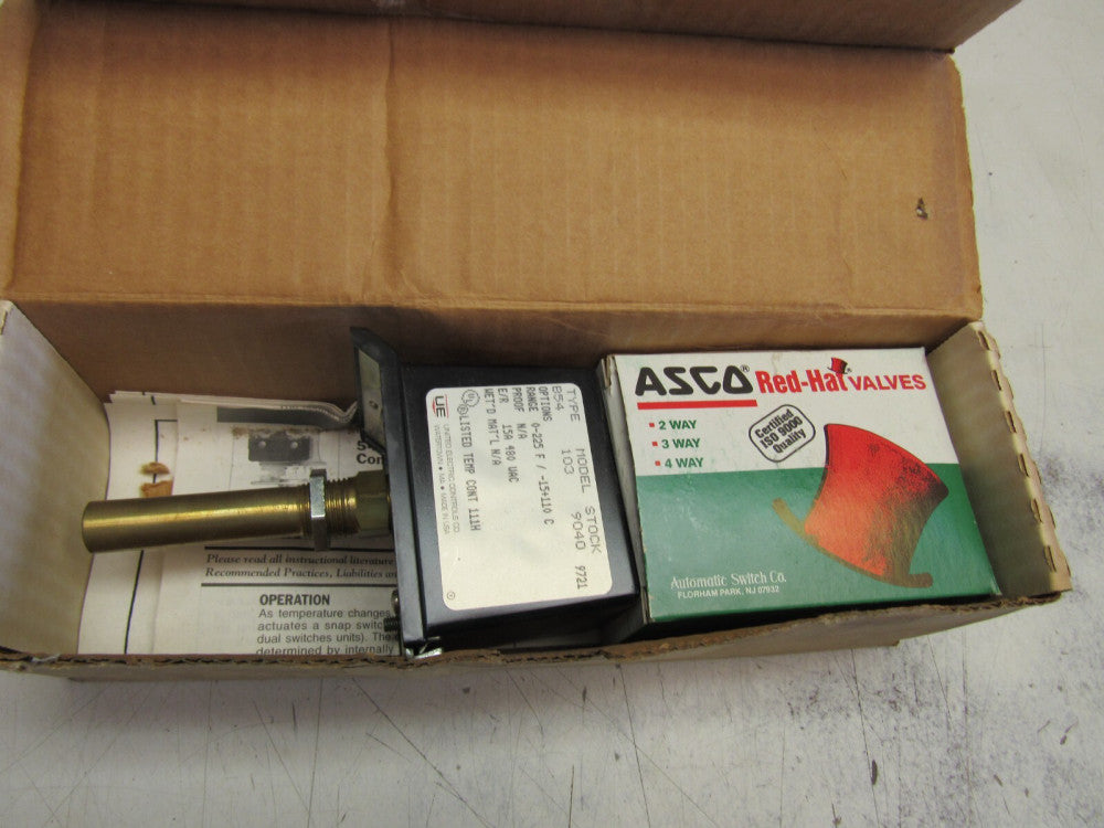 UNITED ELECTRIC CONTROLS 721T-70 VALVE(110V) & ADJUST. THERMOSTAT NEW IN BOX !!