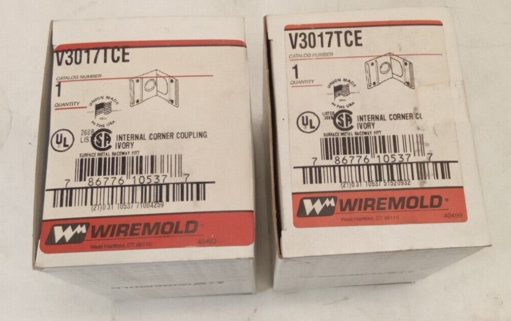 Wiremold V3017TCE Internal Corner Coupling Ivory (Lot of 2)