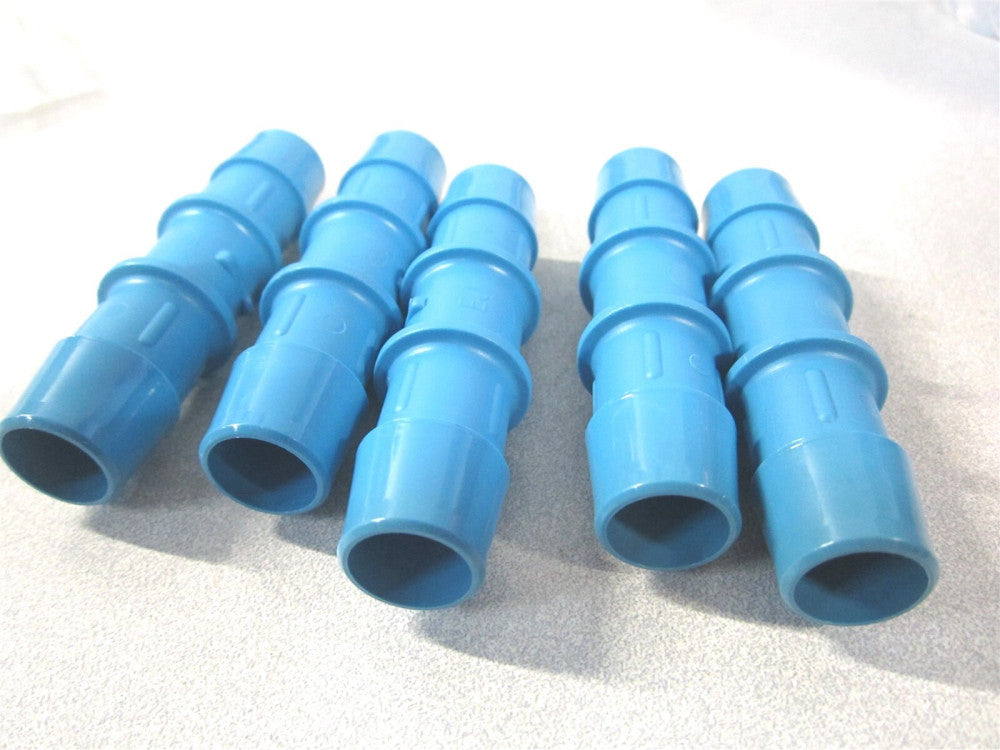 (C0-10AGPP) 5/8" Blue Barbed Tube Straight Coupler - Lot of 5