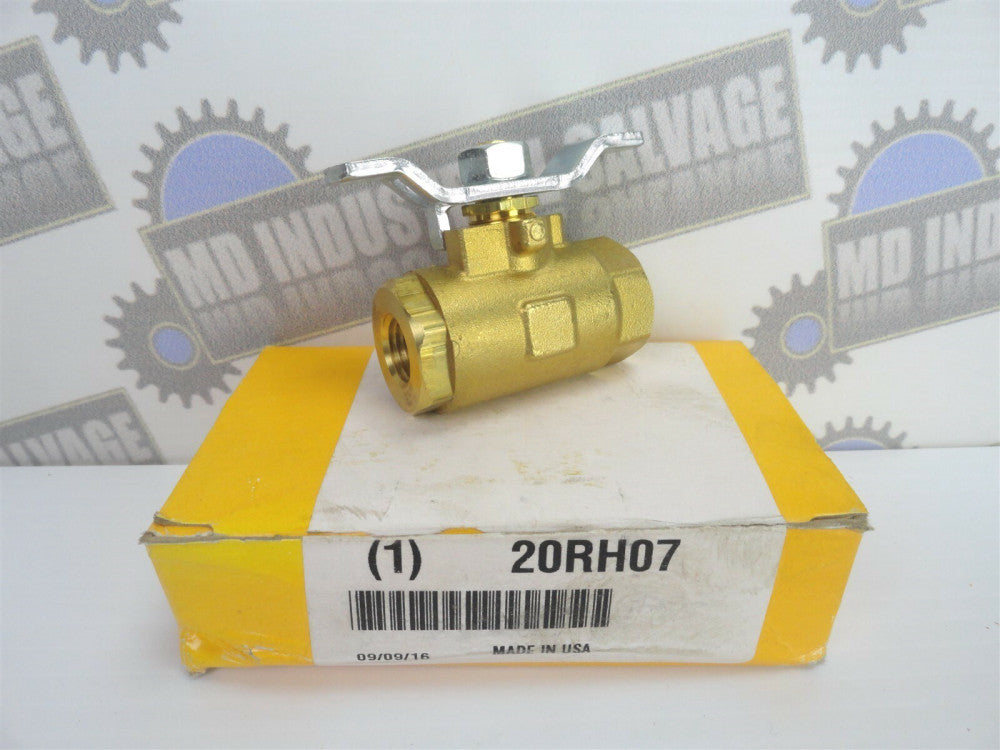 PARKER - 1/4" FNPT x FNPT Full Port Ball Valve, 20RH07, Brass (NEW in BOX)