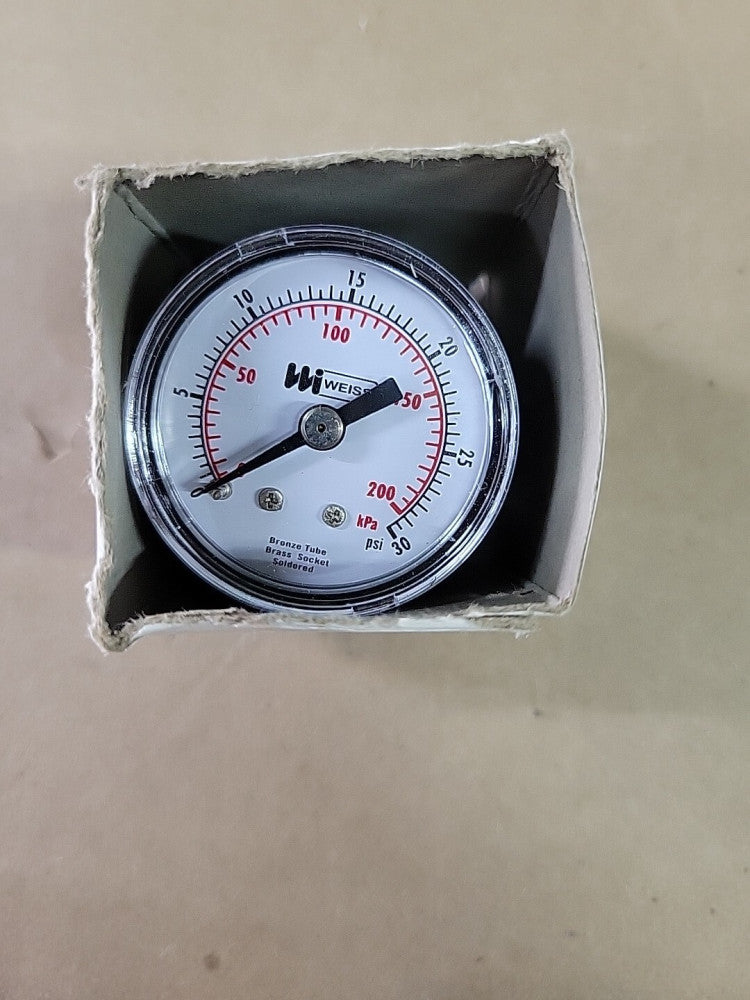 New! Weiss Instruments TL15-030-8B 0-30PSI 1/8" CBM Pressure Gauge