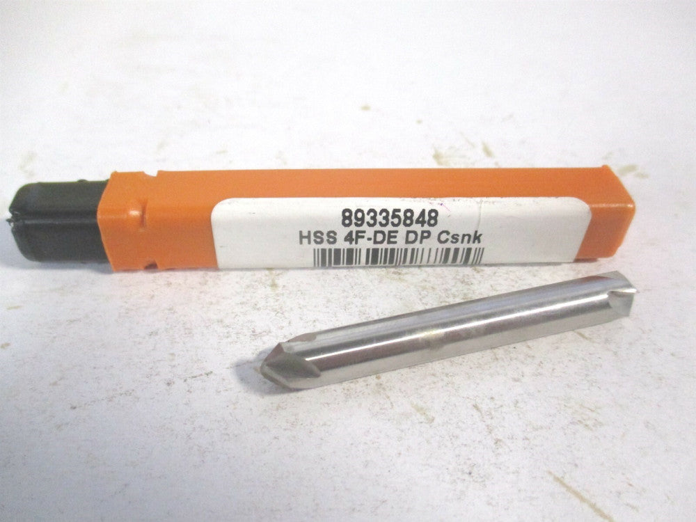 (18740) 1/4" x 1/4" x 2" OAL 90° High Speed Steel 4 Flute Straight Countersink