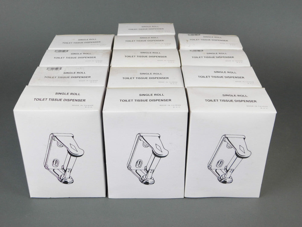 *Lot of 13* Chrome Single Roll Toilet Tissue Dispensers - NEW Surplus!