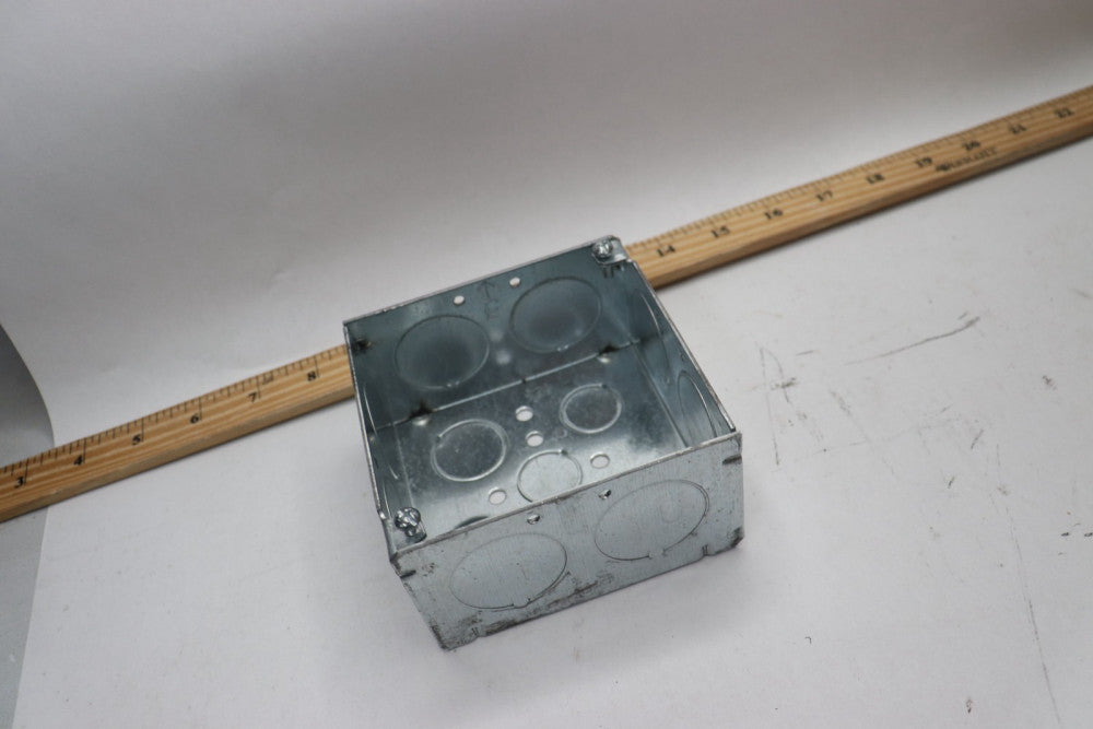 Hubbell 2 Gang Square Junction Box Steel 4"