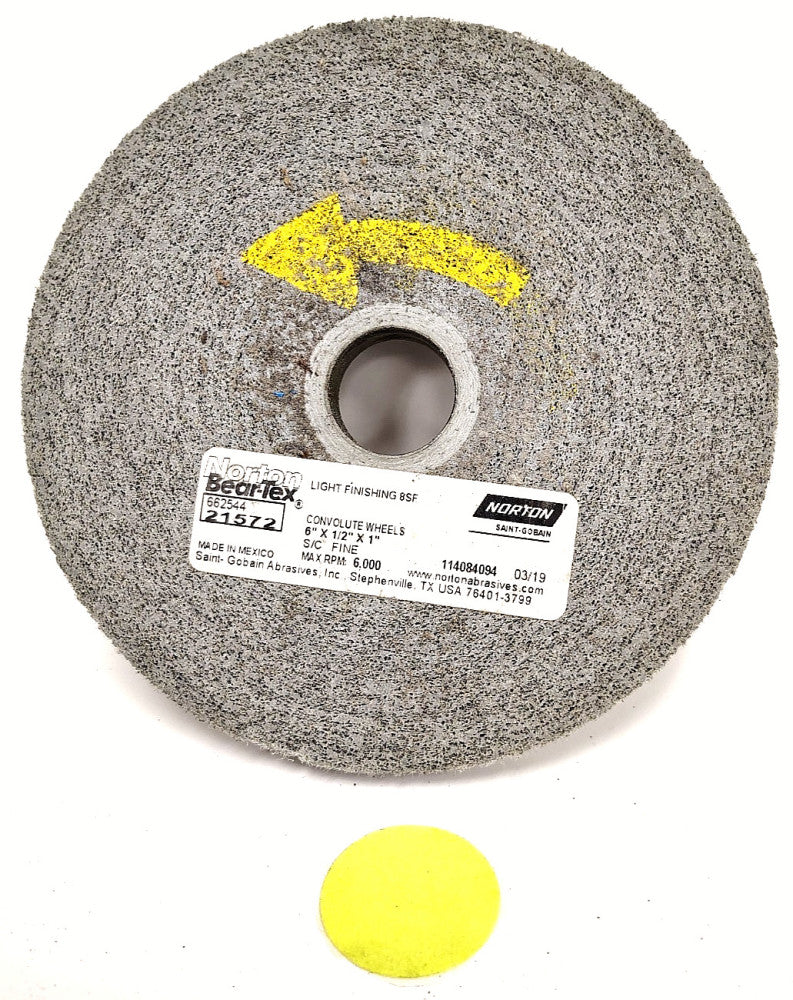 NORTON BEAR-TEX CONVOLUTE WHEELS 21572 6" X 1/2" X 1"