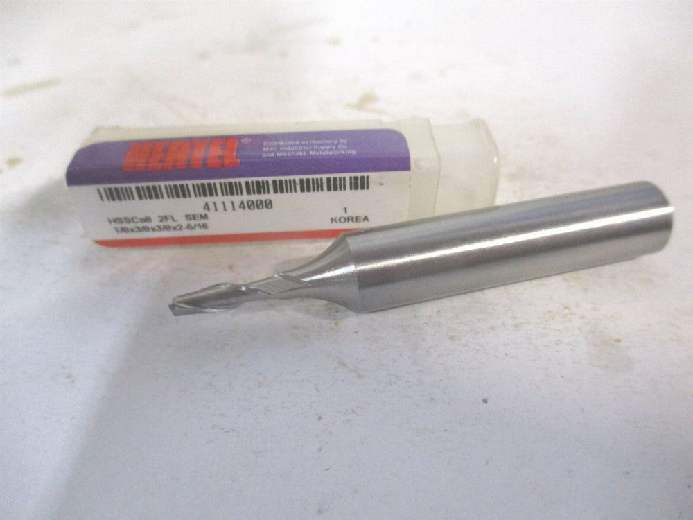 (E2030008) 1/8" x 3/8" x 3/8" x 2-5/16" OAL 2 Flute Cobalt Square End Mill