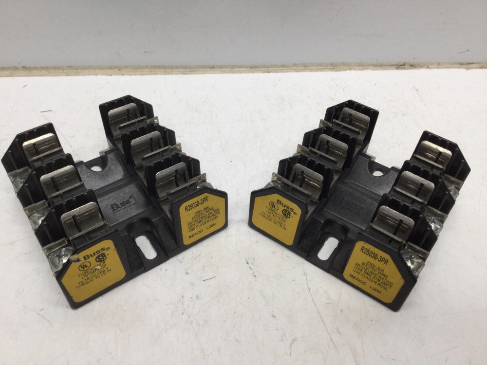 BUSS R25030-3PR Fuse Holder Block 2 Pole 250 V 30 A R250303PR (2 PACK)