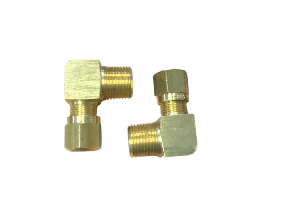 (2 PACK) 3/8"Tube x 3/8"MPT Brass 90° Nylon Tubing DOT Elbow, 1469X6X6