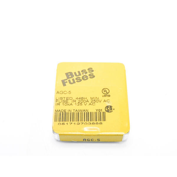 BUSS AGC-5 250VAC 5A (PKG OF 5) NSMP