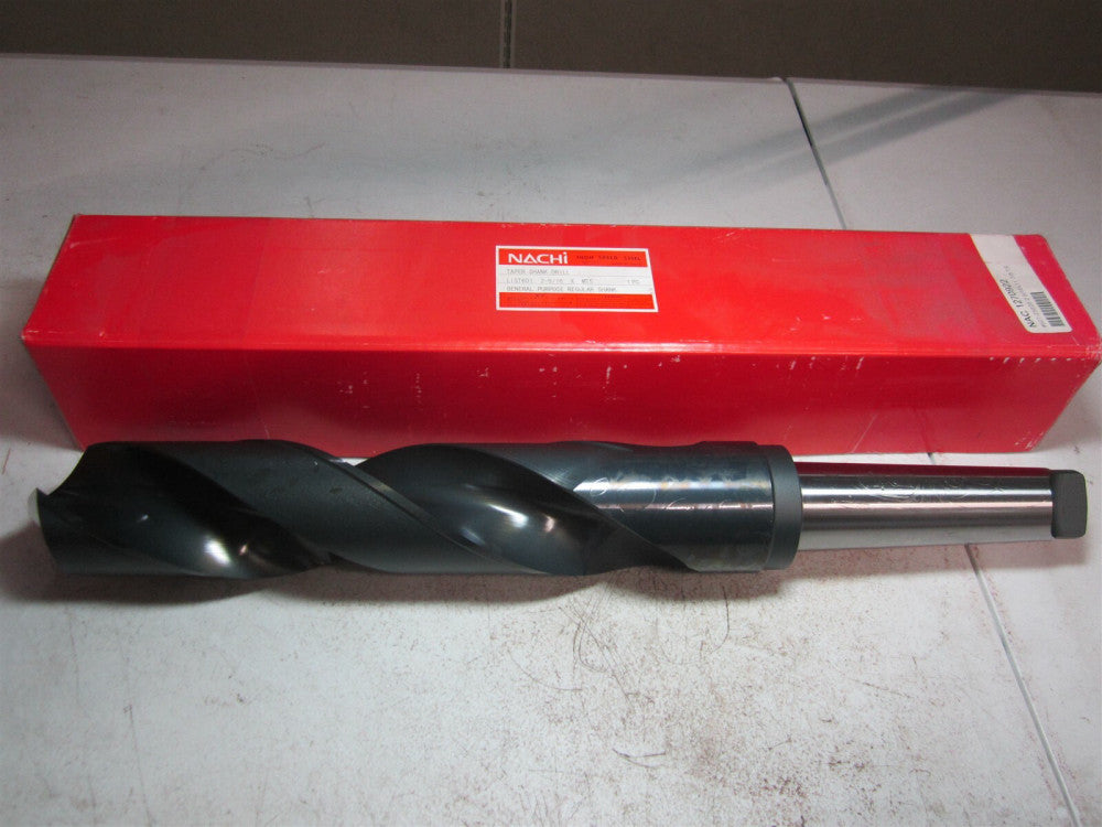 NACHI (1270922) 2-9/16" Size, 5MT 118° High Speed Steel Taper Shank Drill