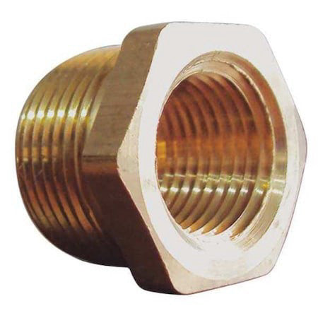 Zoro Select 6Ayw5 Brass Reducing Bushing, Mnpt X Fnpt, 1/4" X 1/8" Pipe Size 10
