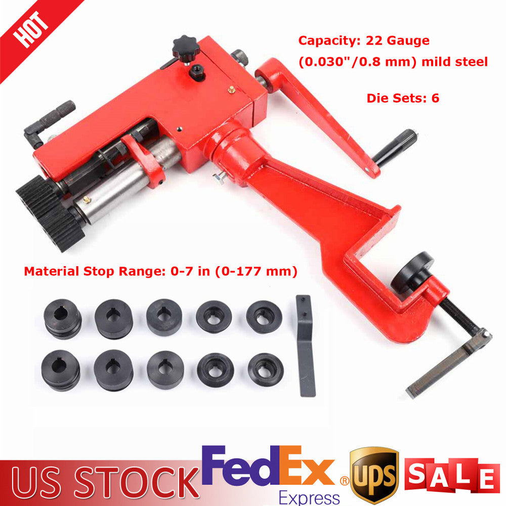 RM-08 7inch Sheet Metal Fabrication Bead Roller Rotary Machine 22-Gauge w/6 Dies
