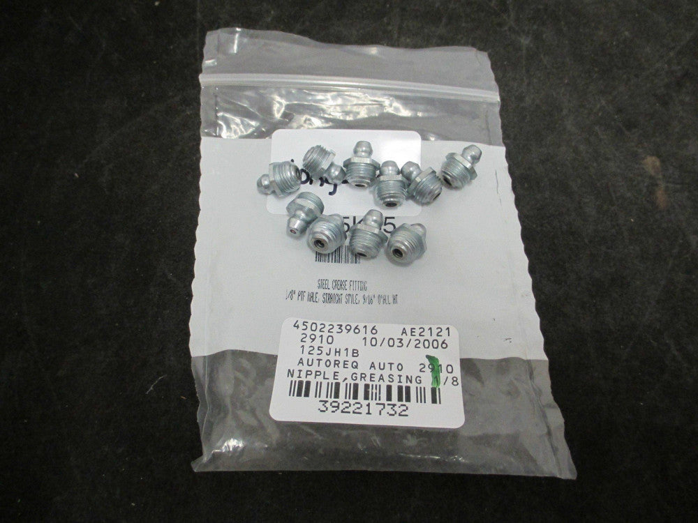 Unbranded 1095K65 Steel Greasing Nipple, 1/8" Male PTF Lot of 10