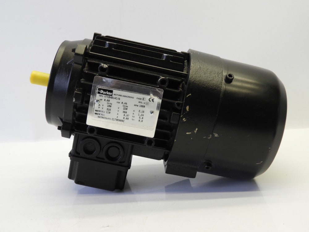 Parker K71B4B14C/G Electric Motor 0.60 HP 0.44 KW 1680 RPM 3P