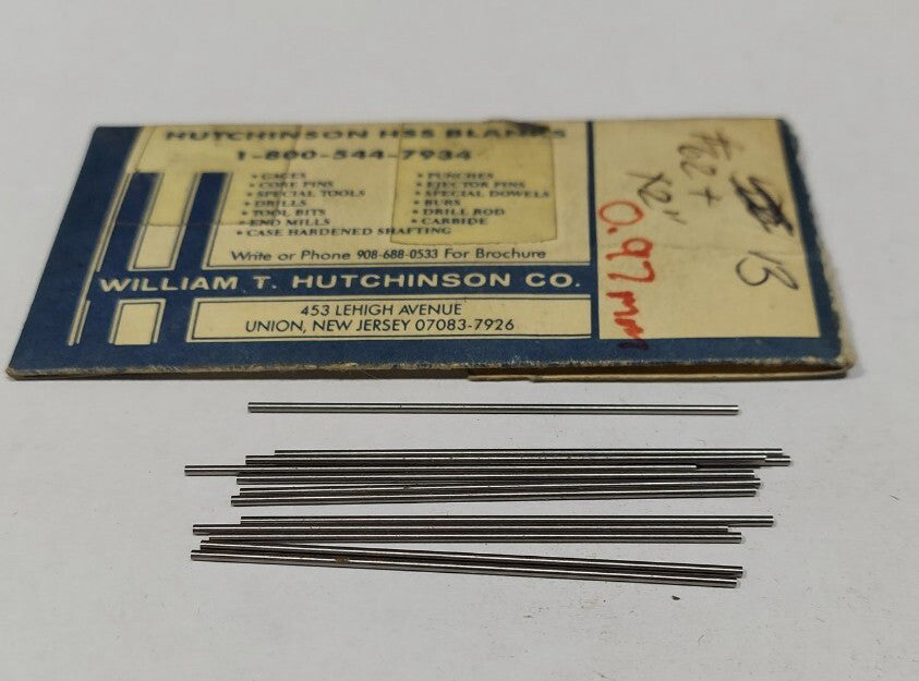 Lot Of 13 - USA Hutchinson .97mm x 2" Drill Blank Reamer Pin Gage