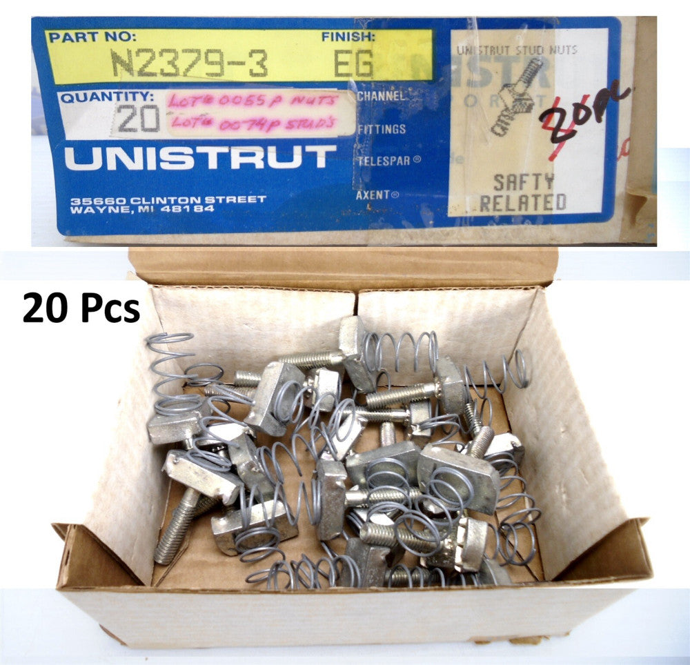 (20 Pcs) UNISTRUT - N2379-3 EG - Channel Stud Nuts 1-3/8" (5/16"-18)