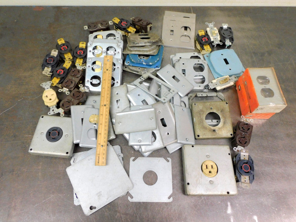 Electrical Switch Cover Plates Twist Lock Huge 15 lbs Lot New & Used