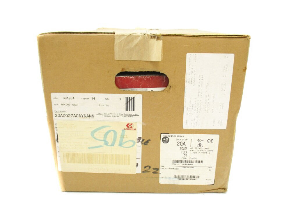 ALLEN BRADLEY 20AD027A0AYNANNN SER. A F/W 2.006 480VAC 27A NSFS