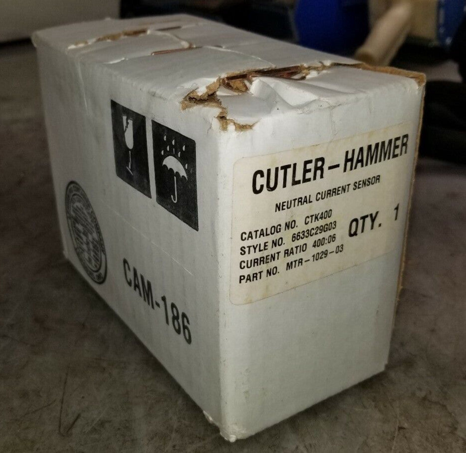 NEW CUTLER HAMMER CTK400 NETURAL CURRENT SENSOR 400:06 RATIO 6633C29G03