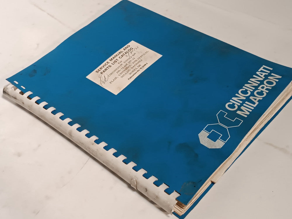 Cincinnati Milacron Cinova 80 Service Manual and Parts List Catalog M-2448-3