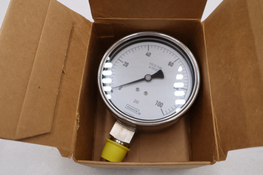 NEW Noshok 316 SS Tube and Socket Pressure Gauge 0-160 PSI STOCK H457