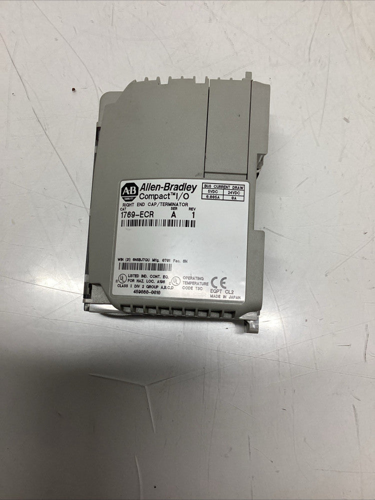 Allen Bradley Right End Cap Terminator 1769-ECR Series A, R-205