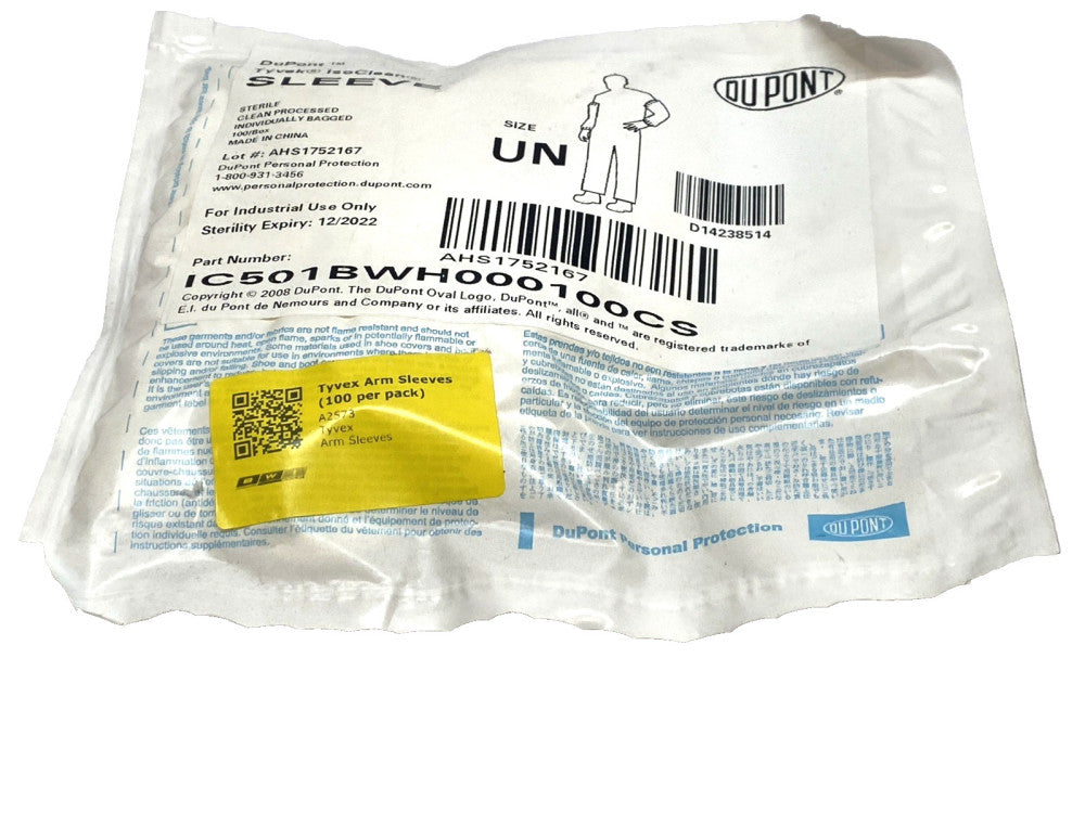 DuPont IC501BWH000100CS Tyvek IsoClean Sterile Sleeve 18" LOT OF 4