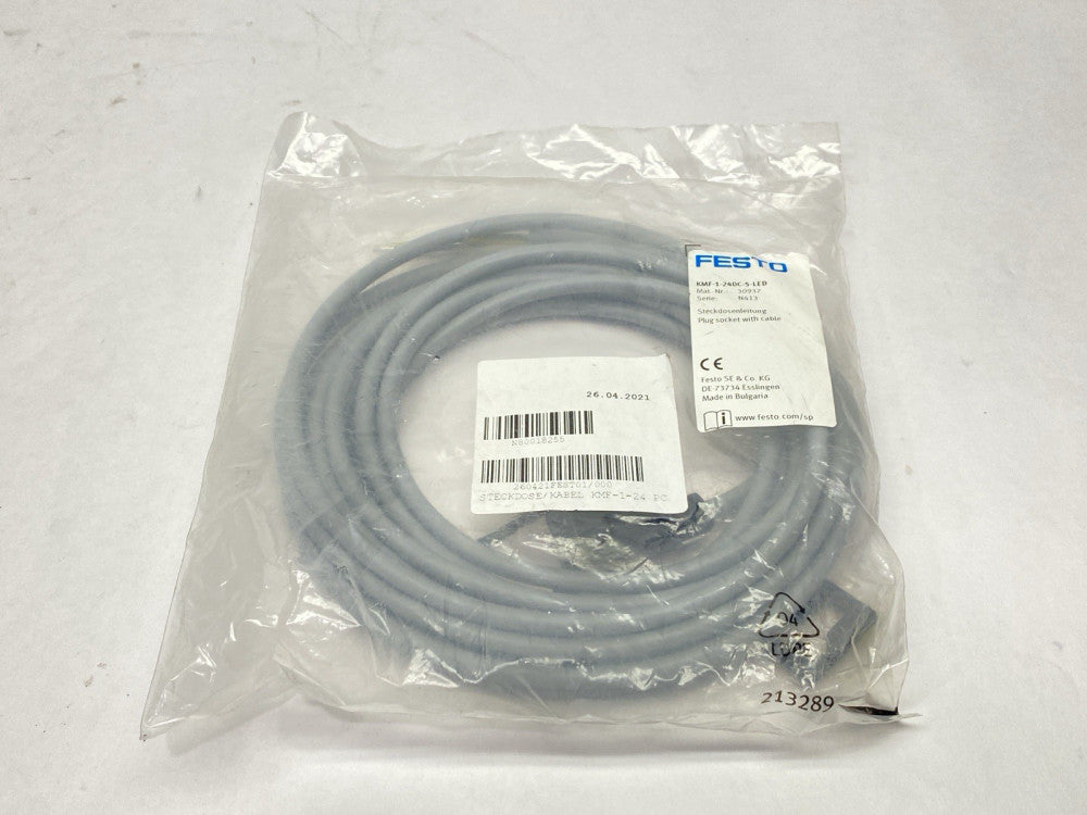 Festo KMF-1-24DC-5-LED Plug Socket With Cable 5m 30937