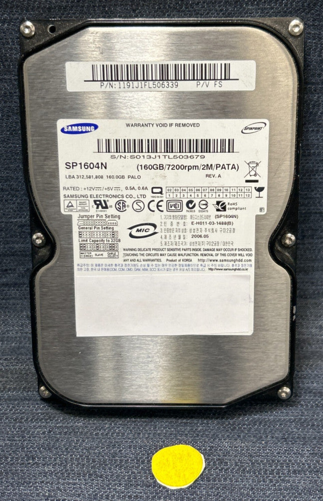 SAMSUNG HARD DRIVE SP1604N 160GB 7200 RPM REV A
