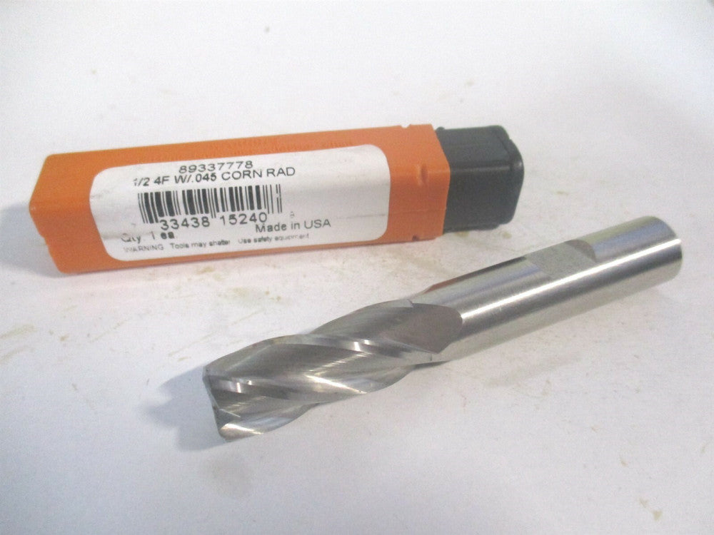 (15240) 1/2" x 1-1/4" x 1/2" x 3-1/2" OAL 4 Flute Cobalt Corner Radius End Mill