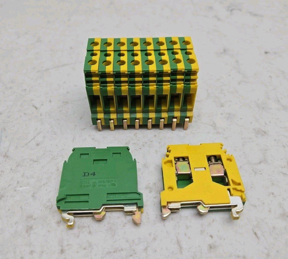 10 Pack Entrelec 5114 M6/8P Terminal Block 6mm Screw Clamp