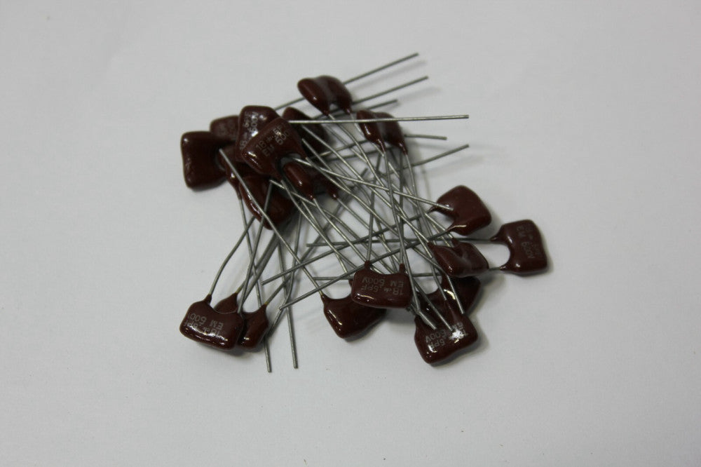 25 pcs 18± .5PF EM 500V Capacitor lot