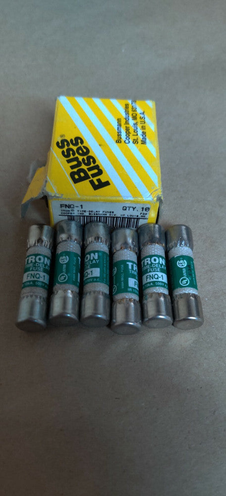 BUSS tron time delay fuse FNQ-1 Lot of 6