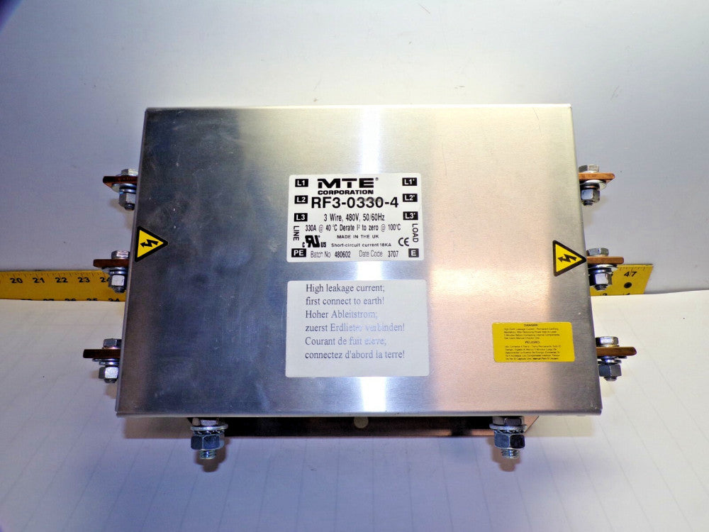 New MTE 330 Amp EMI-RFI Filter 480 VAC 3 Phase RF3-0330-4