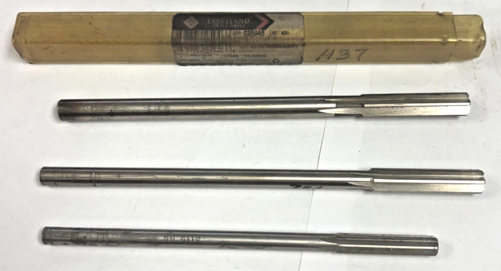 ASSORTED STRAIGHT REAMER, 6-FLUTE, LOT OF 3 SIZE 13/32" 0.3115" 0.4370" HS