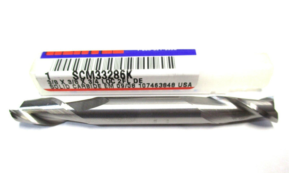 NEW (88248174) 3/8 x 3/8 x 3/4 x 3-1/2 2-Flute CC DE RH Carbide Square End Mill