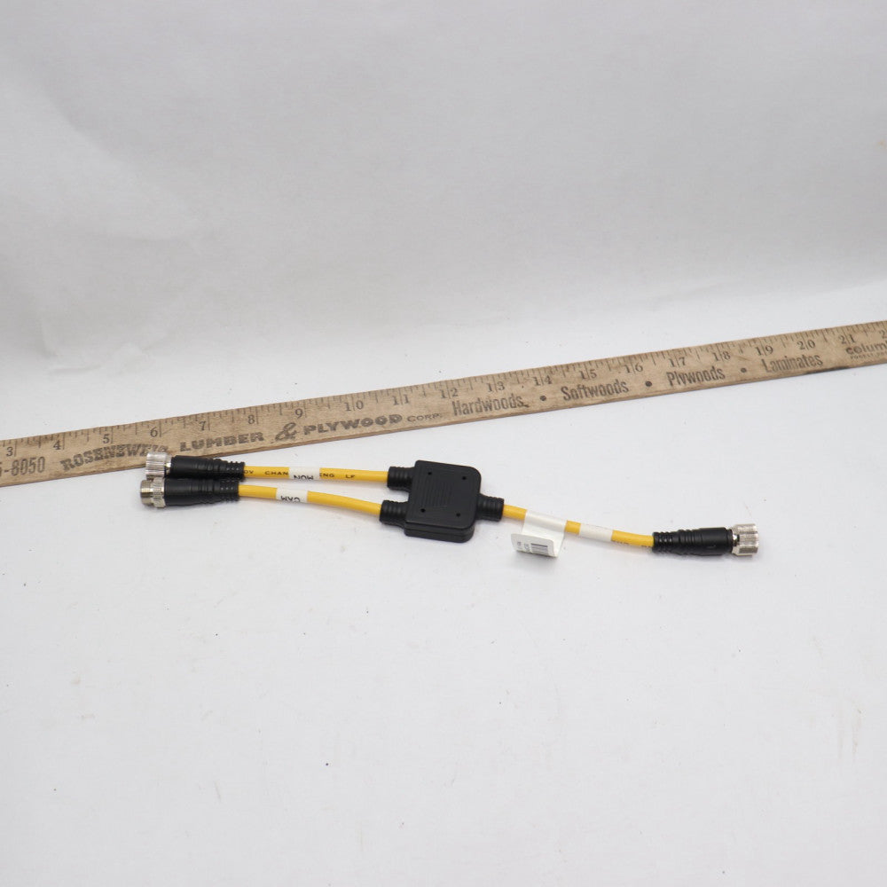 Cordset M12 Splitter 1x 2.5m Male to 2x 0.3m Female 8 Pin Yellow