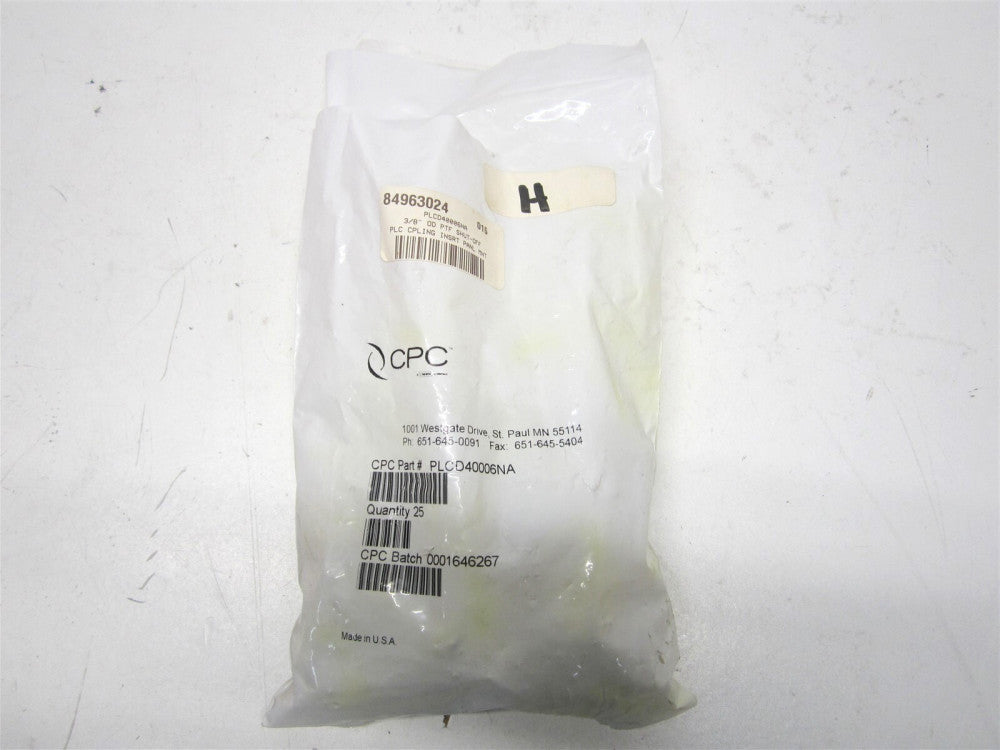 CPC (PLCD40006NA) 3/8" OD Push-to-Connect x Push-to-Connect Fitting - Lot of 23