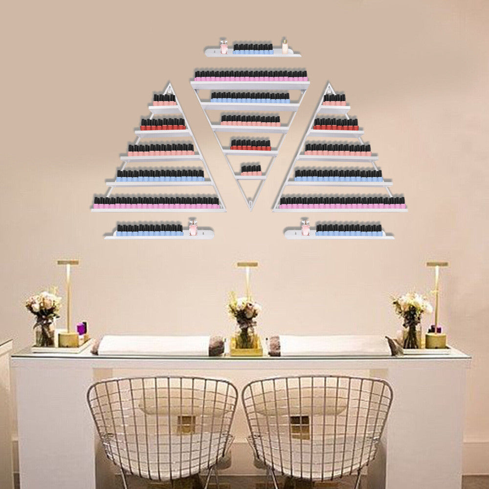 3 Pcs Triangle Wall-mounted?Nail?Polish?Display?Racks 5-Tier White Display Shelf