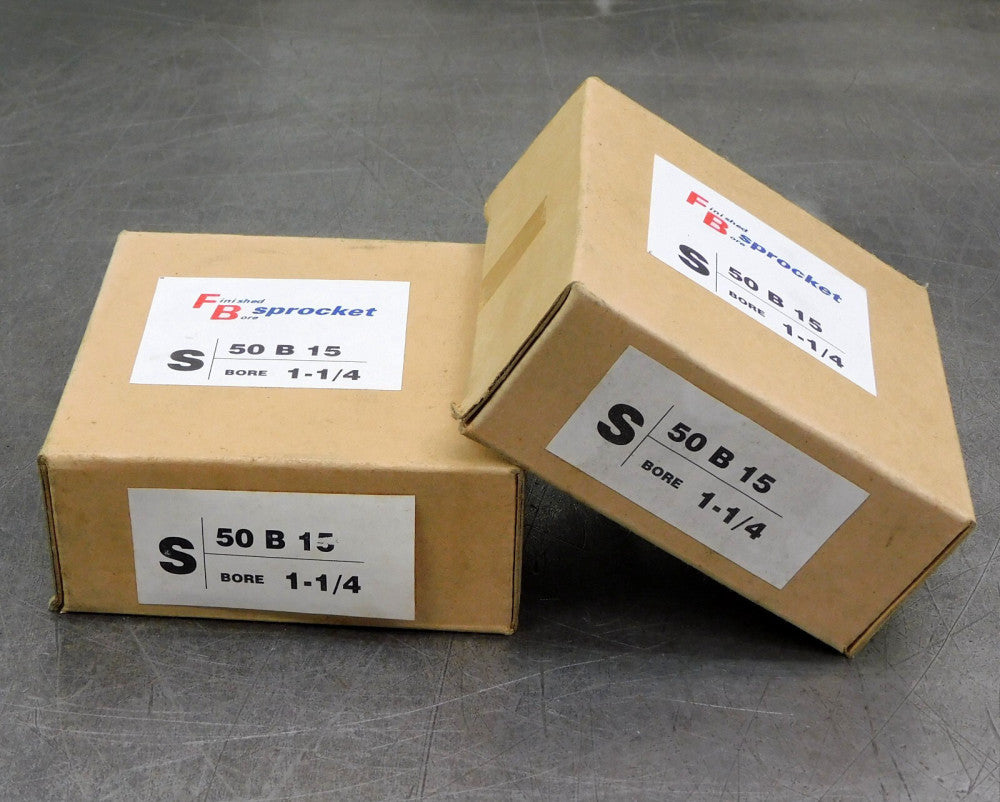 50B15H Sprocket 1-1/4" bore 15 Teeth RC50 RC 50 Gear Lot of Two (2)