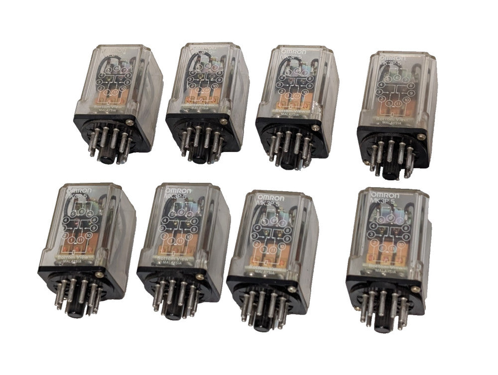 Lot of 8: Omron MK3P-5 General Purpose Ice Cube Relays, 24VDC, MK3P5