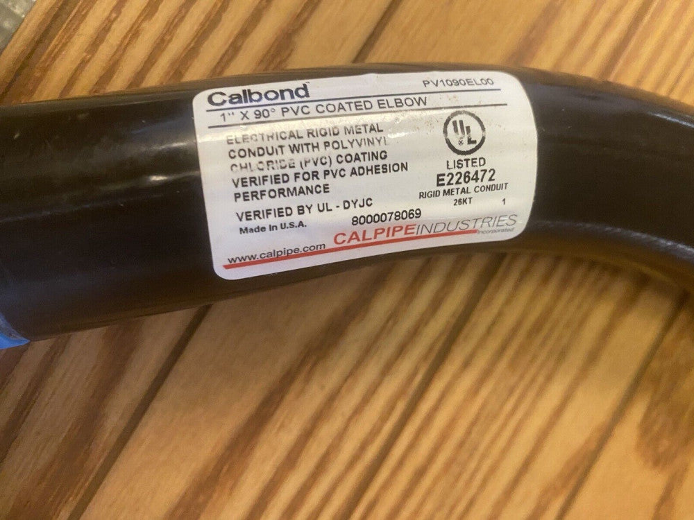 BRAND NEW CALBOND PV1090EL00 1" X 90" PVC COATED ELBOW MADE IN THE U.S.A.