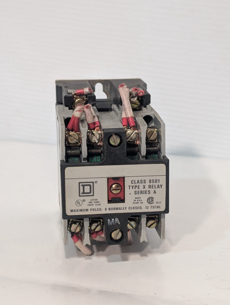 Square D 8501 X0 40 (Series A) Industrial Control Relay, Type X, Form MA