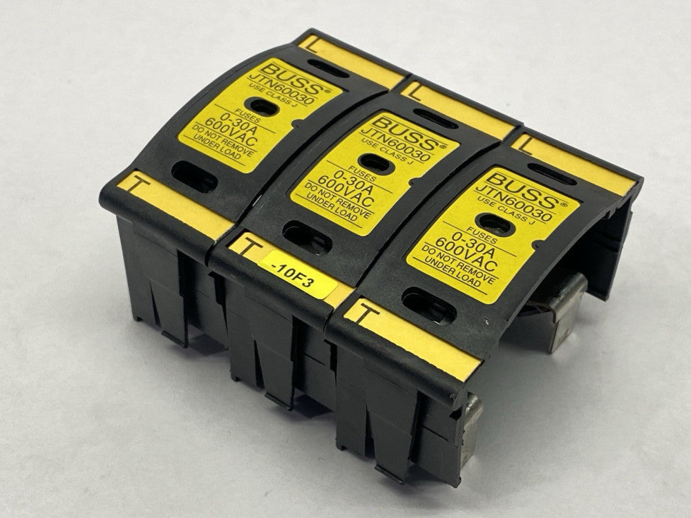 Bussmann JTN60030 Fuse Block Class J 30A 600VAC TOP COVER LOT OF 3