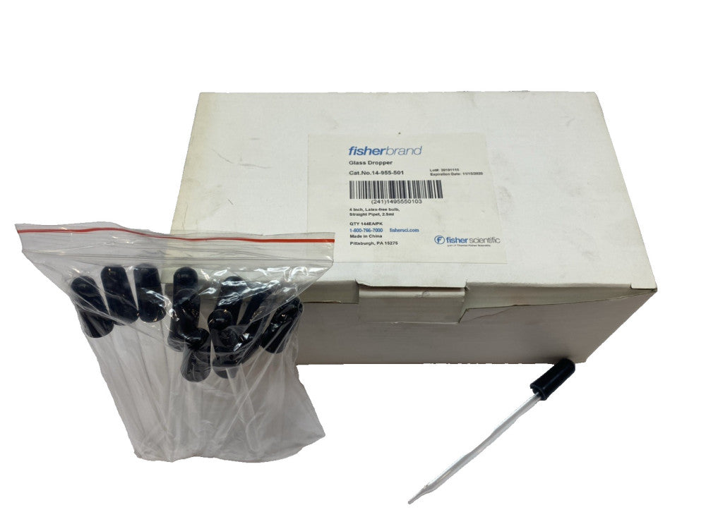 Fisher Scientific 14‑955‑501 Glass Medicine Dropper 2.5 mL LOT OF 144