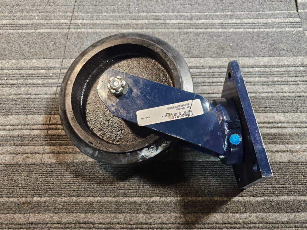 RWM 100010301TX 10" x 3" Heavy Duty Swivel Plate Caster Rubber Over Cast Wheel