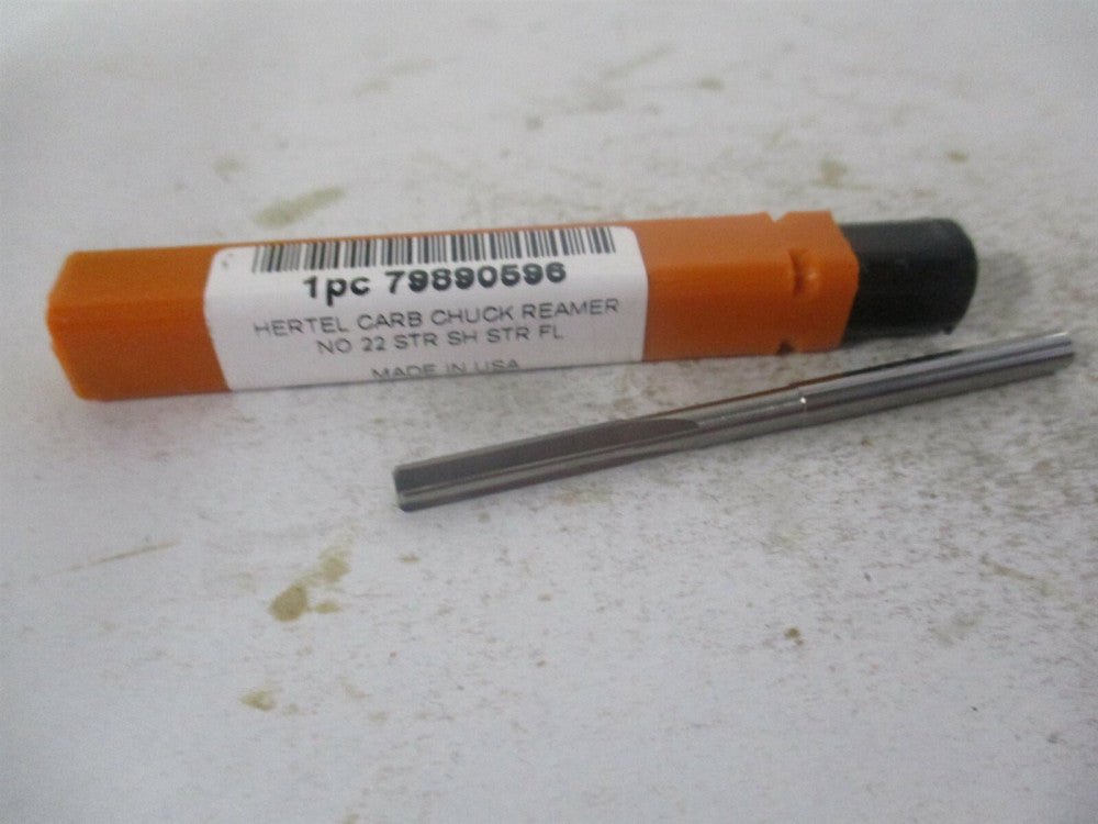 (500-003022) #22 3/4" x 2-1/2" OAL Straight Flute 4Fl Carbide Chucking Reamer