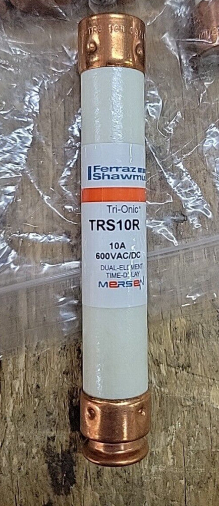 Ferraz Shawmut TRS10R Fuse Tri-Onic 600V 10A Time Delay Dual Element - New